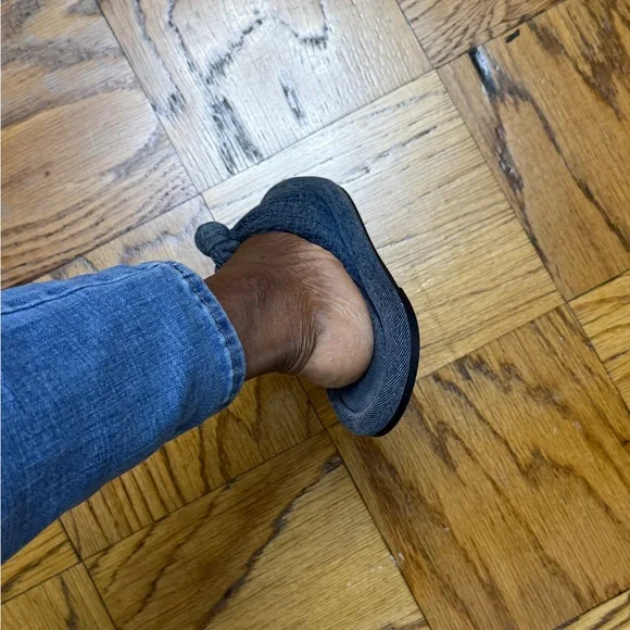 Zara Denim Bow Slide Sandals - Picture 10 of 12
